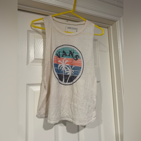 Vans White Sleeveless Tank Top with Graphic - Picture 2 of 4